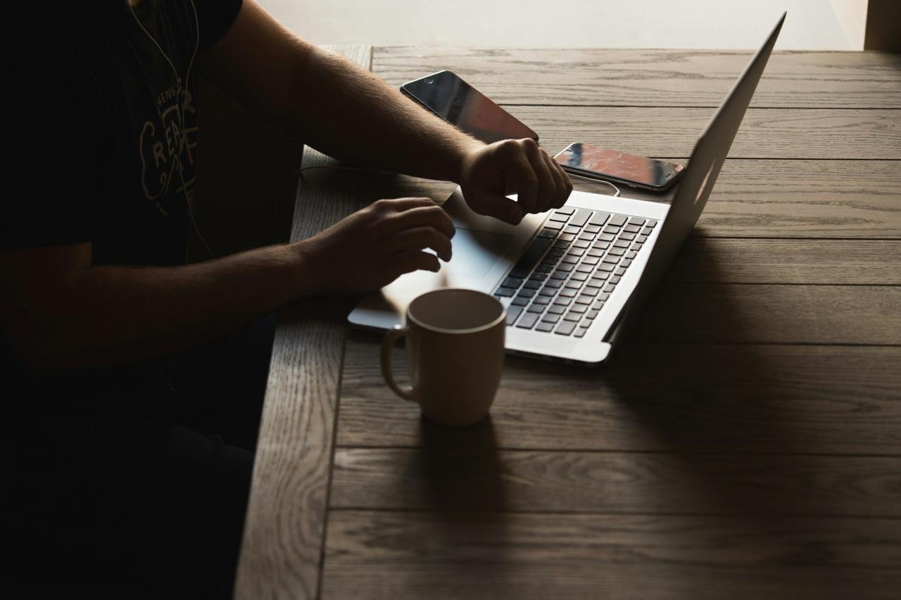 Person working on laptop